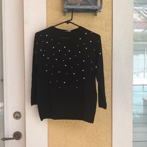 Zara black sweater with pearls at the front